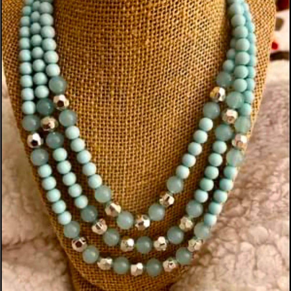 Three strand beaded necklace